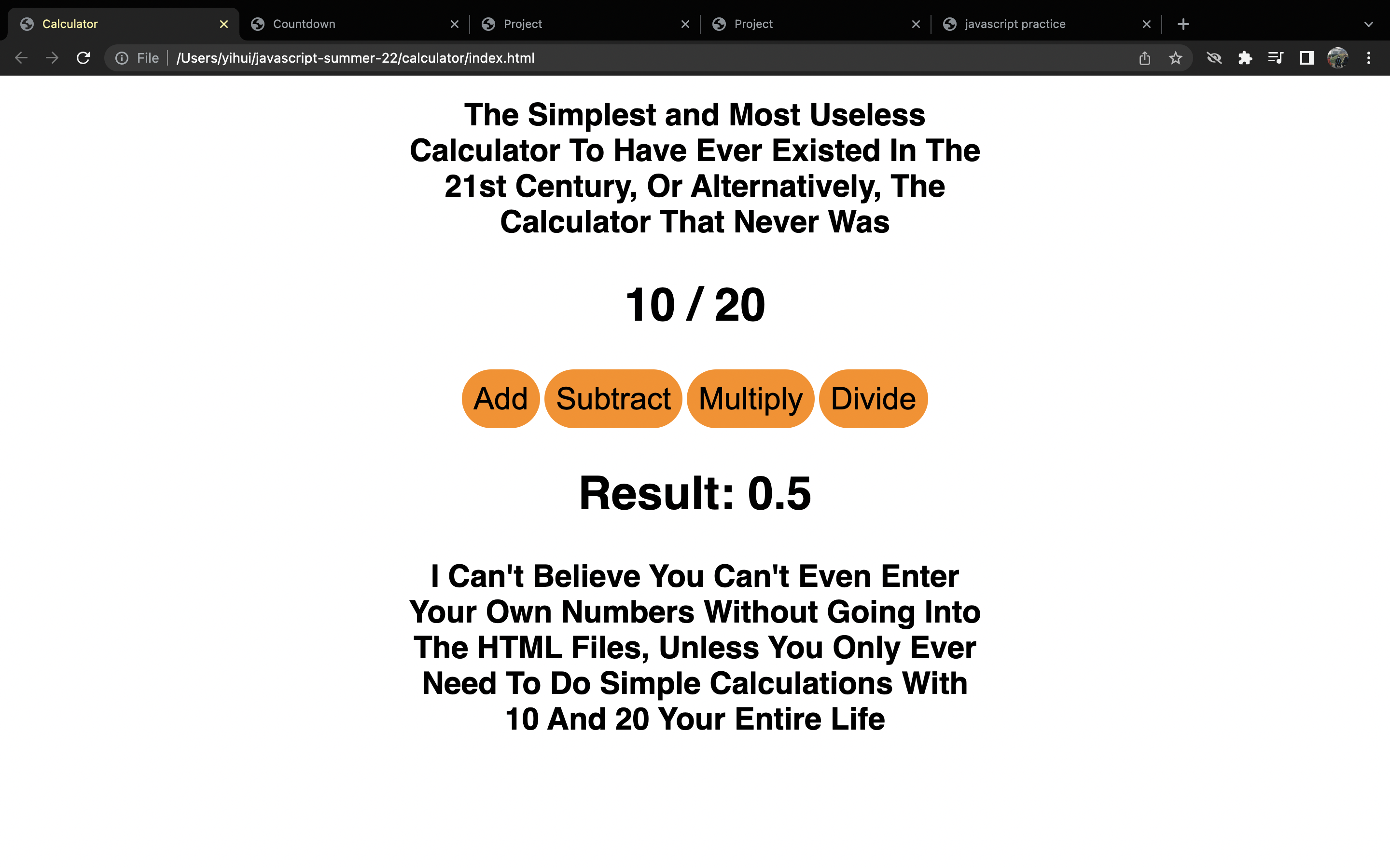calculator javascript