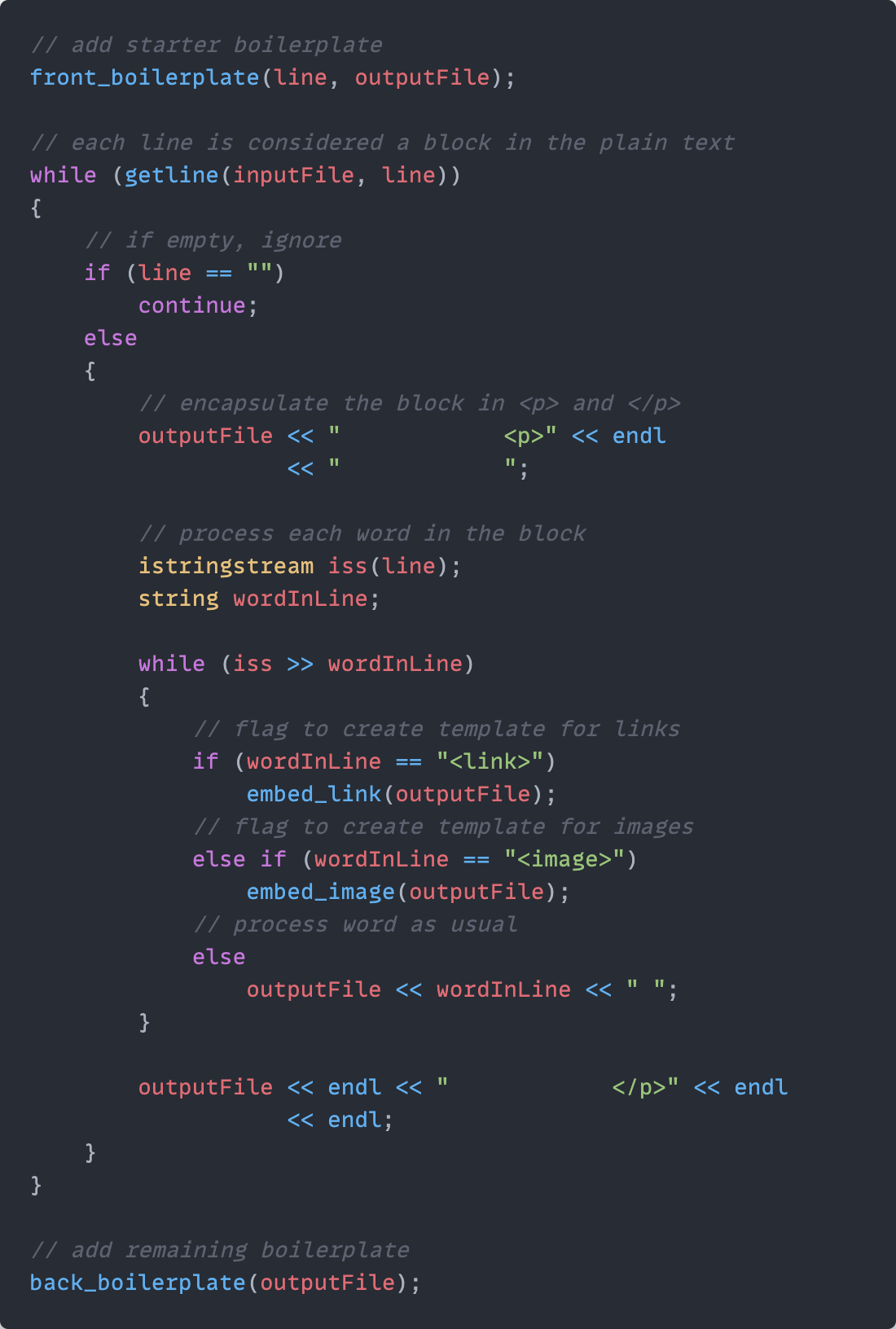 text to html sample