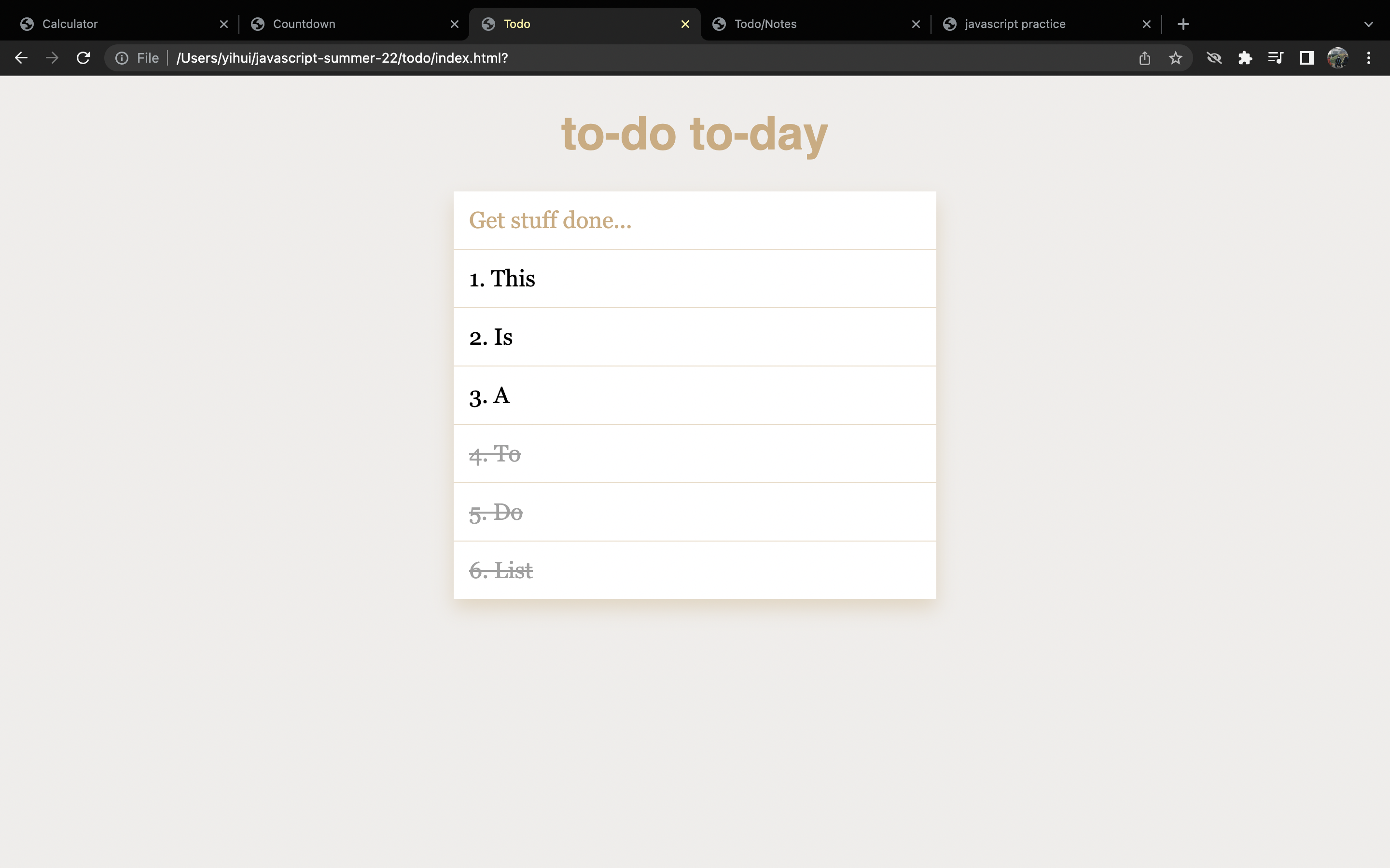 todo javascript